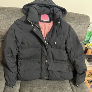 Kate Spade Black Hooded Puffer Jacket